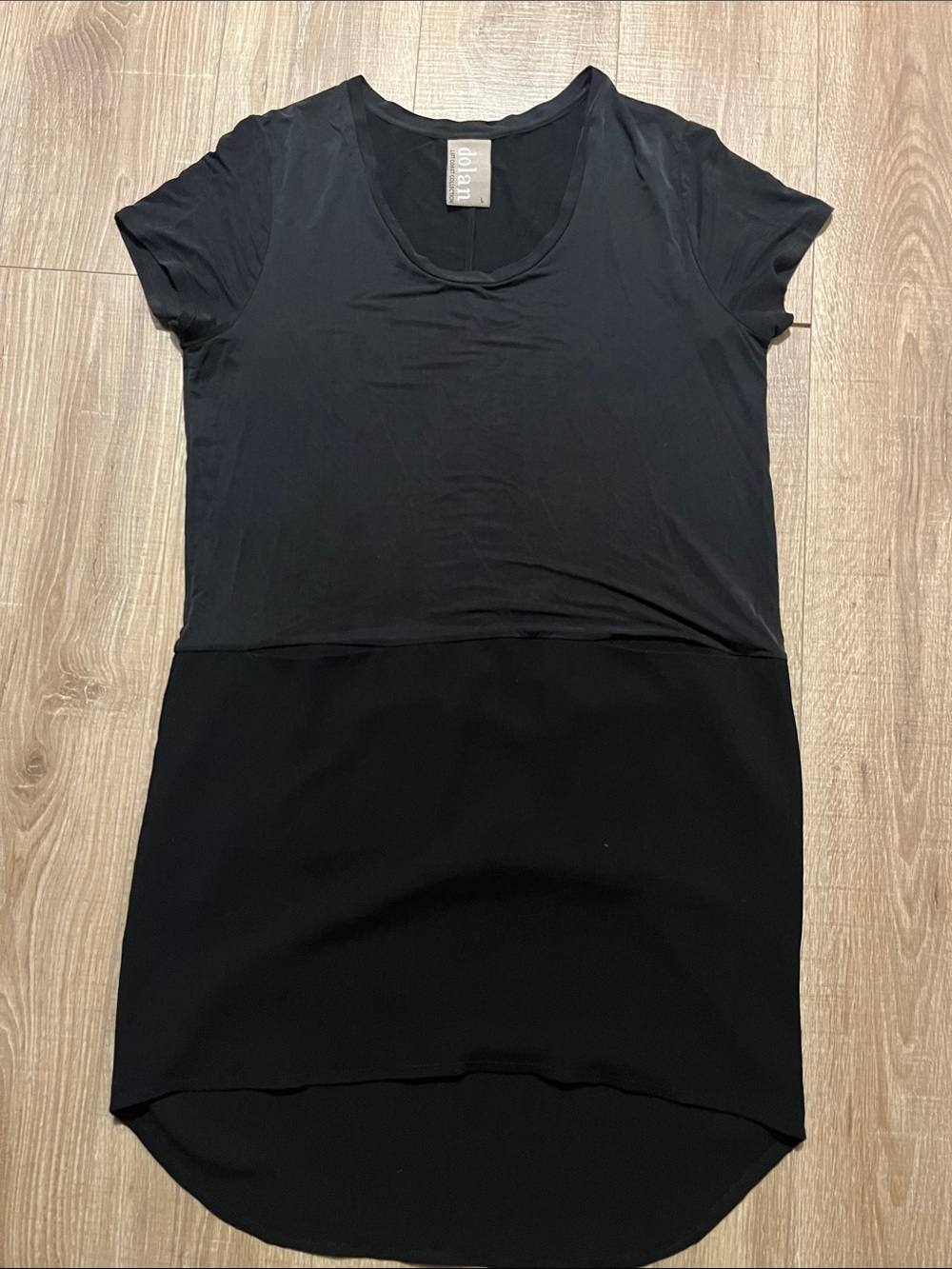 dolan Black Two-Tone Scoop Neck Tunic